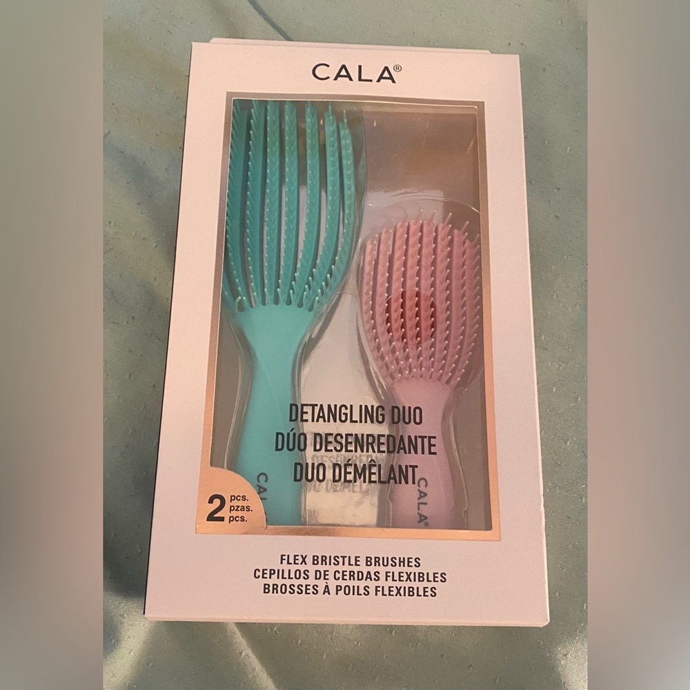 CALA Detangling Duo Flex Bristle Hair Brushes 2pc Set